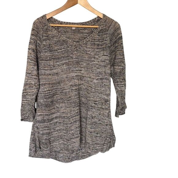 J. Jill Women's Multicolor Linen Knit V-Neck Pullover Sweater Size L - Picture 1 of 6